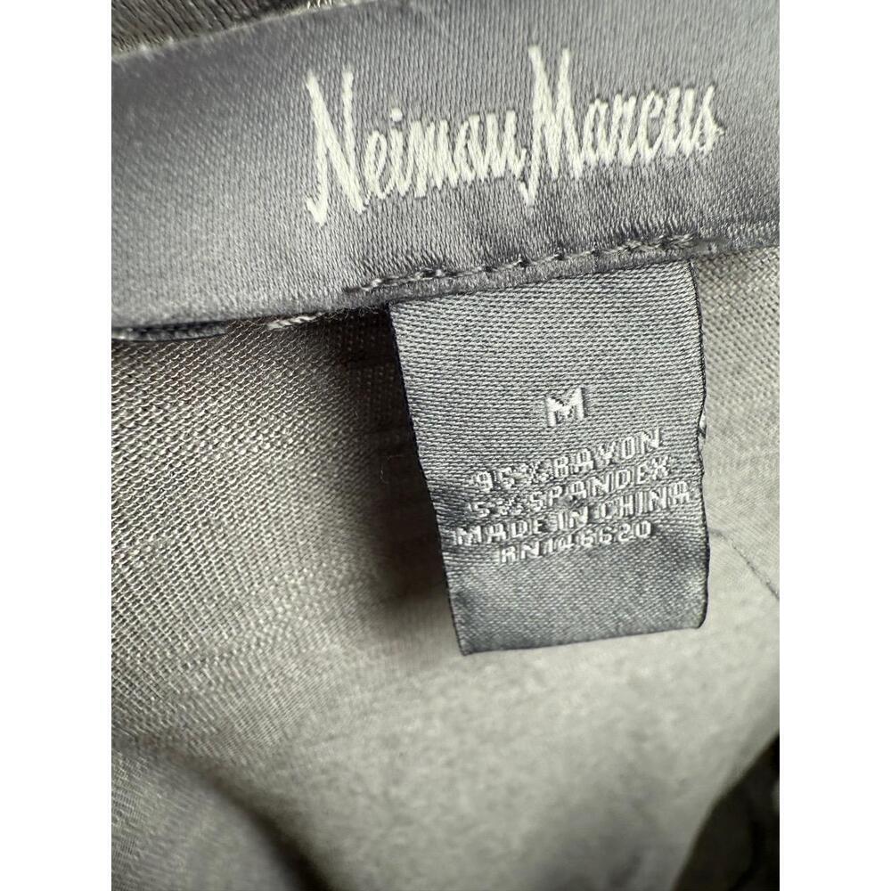 Neiman Marcus Vest Womens Med Grey Cardigan Button Sharkbite Lightweight Modern - Picture 5 of 6